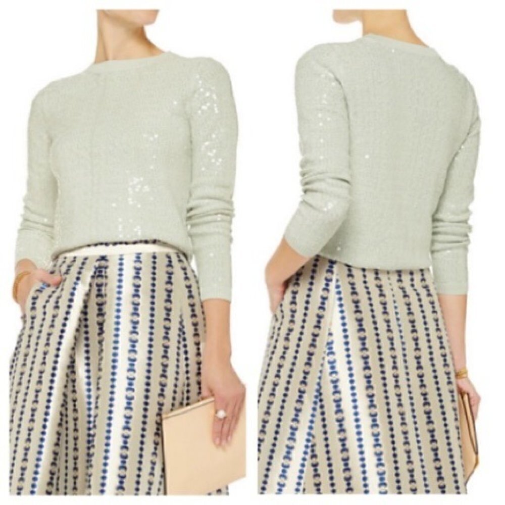 Alice and Olivia Grazi Sequin Crewneck Pullover